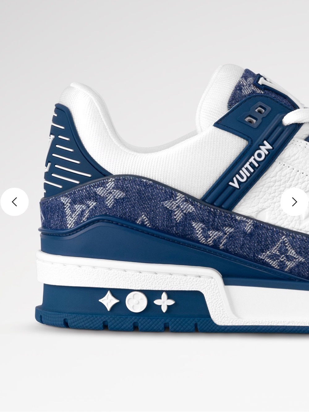 Louis Vuitton Kids Navy Blue and White Monogram Low-Top Sneaker